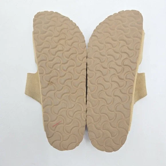 Birkenstock Sandals Size 41 Womens 10 N Arizona Latte Beige Leather Slip On Soft - Picture 11 of 14